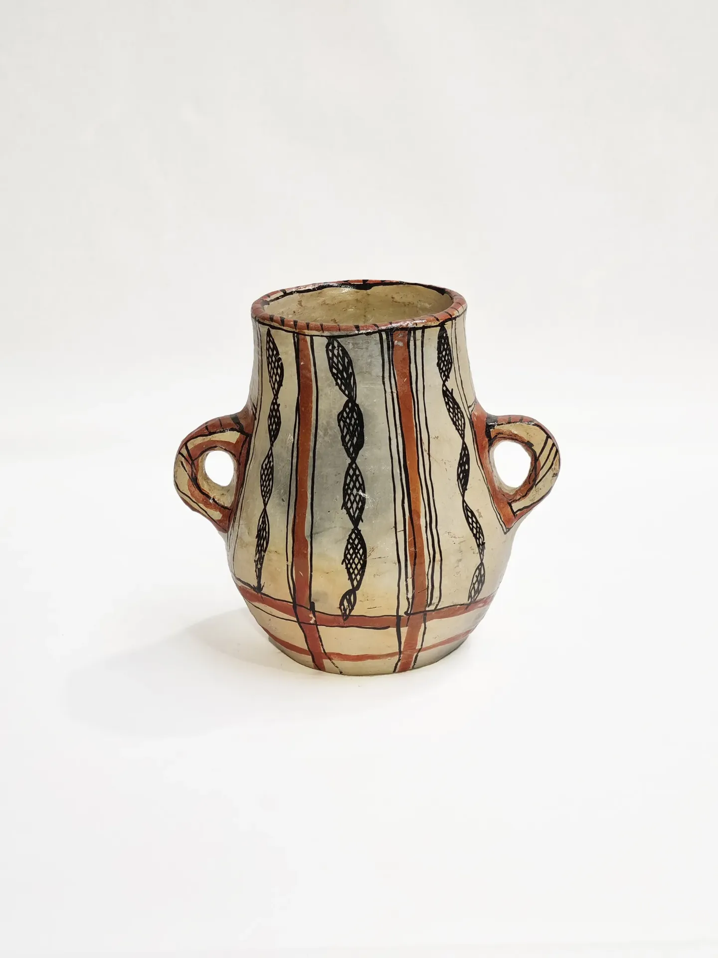 Vase Terracotta Old M1 Little Handle l Motif